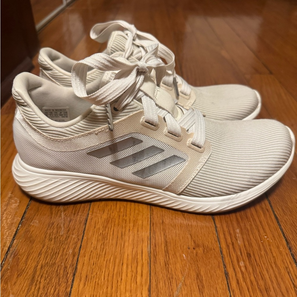 Adidas Beige and White Running Shoes